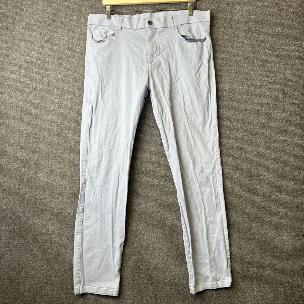 Greyson Pants Mens 38x30 (Tag 38x32) Blue Golf Chino Performance Trousers